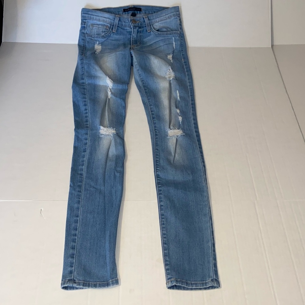 Flying Monkey Light Blue Distressed Skinny Jeans